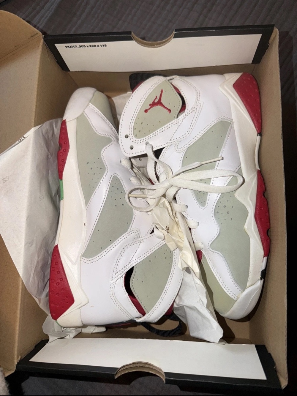 Air Jordan 7 Retro BG Hare White/ True Red 304774-125